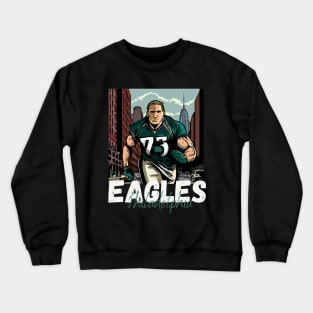 Philadelphia eagles football player graphic design cartoon style beautiful artwork Crewneck Sweatshirt